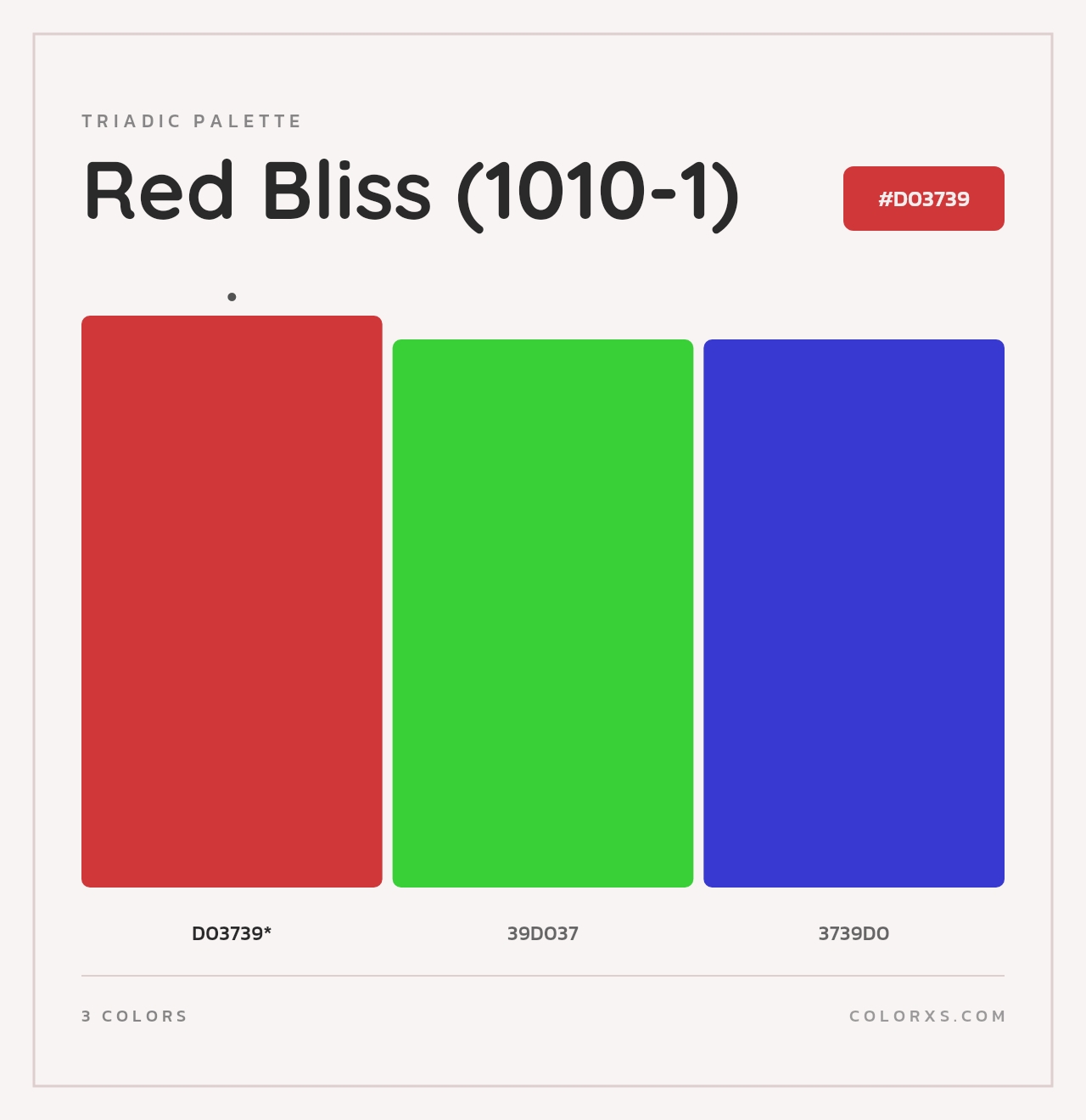Red Bliss (1010-1) - Triadic Color Palette