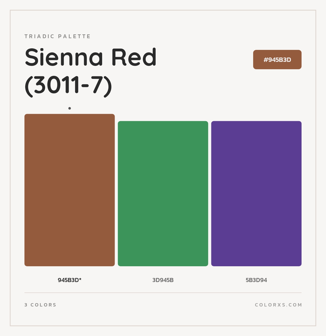 Sienna Red (3011-7) - Triadic Color Palette