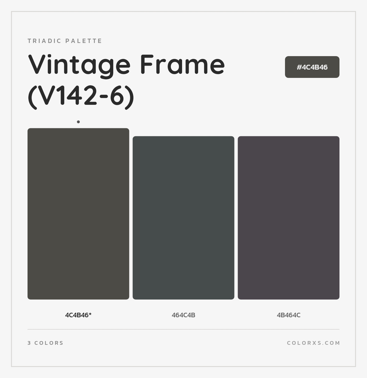 Vintage Frame (V142-6) - Triadic Color Palette