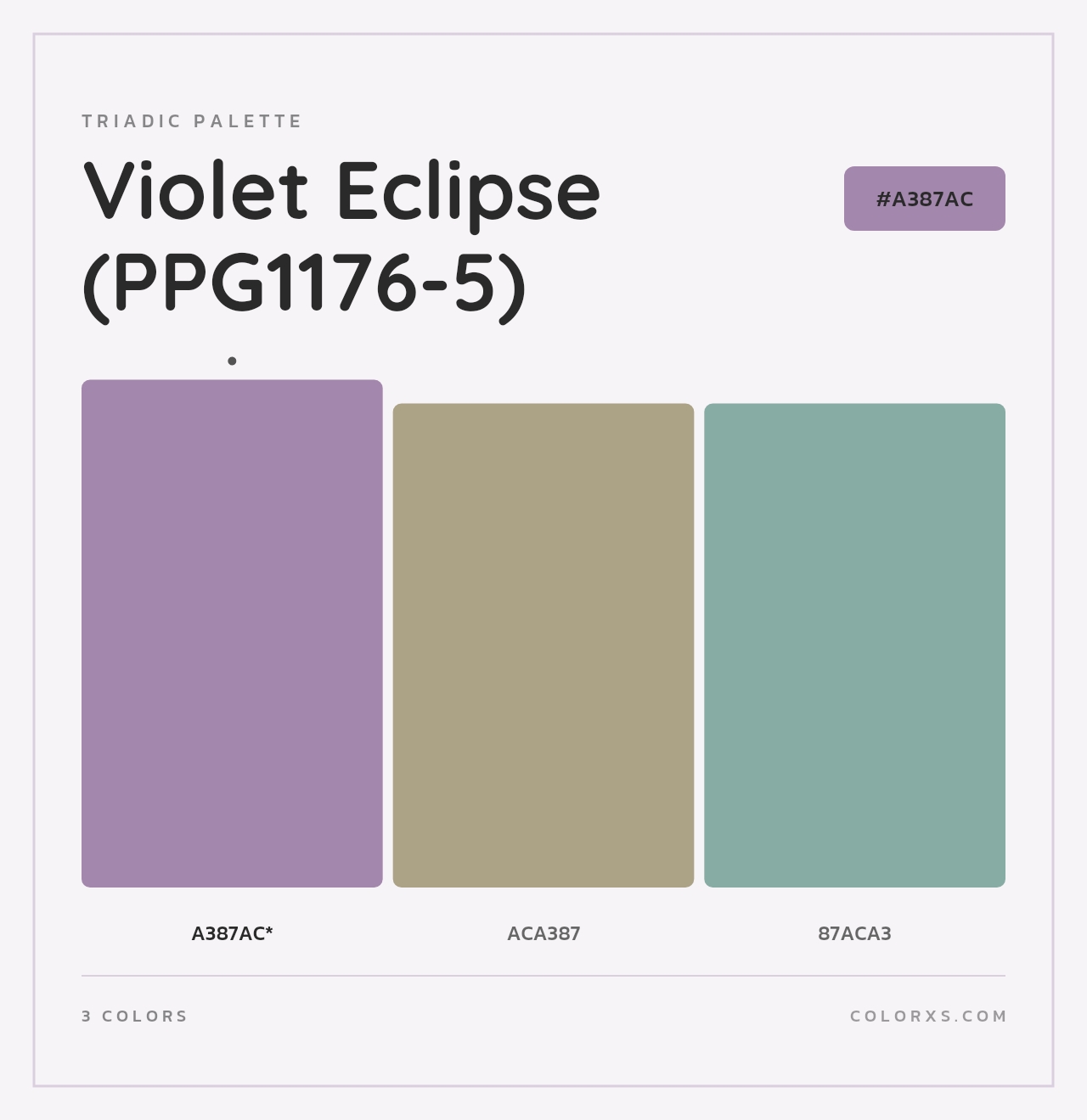 Violet Eclipse (PPG1176-5) - Triadic Color Palette