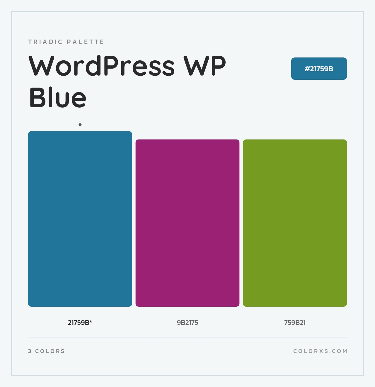WordPress WP Blue - Triadic Color Palette