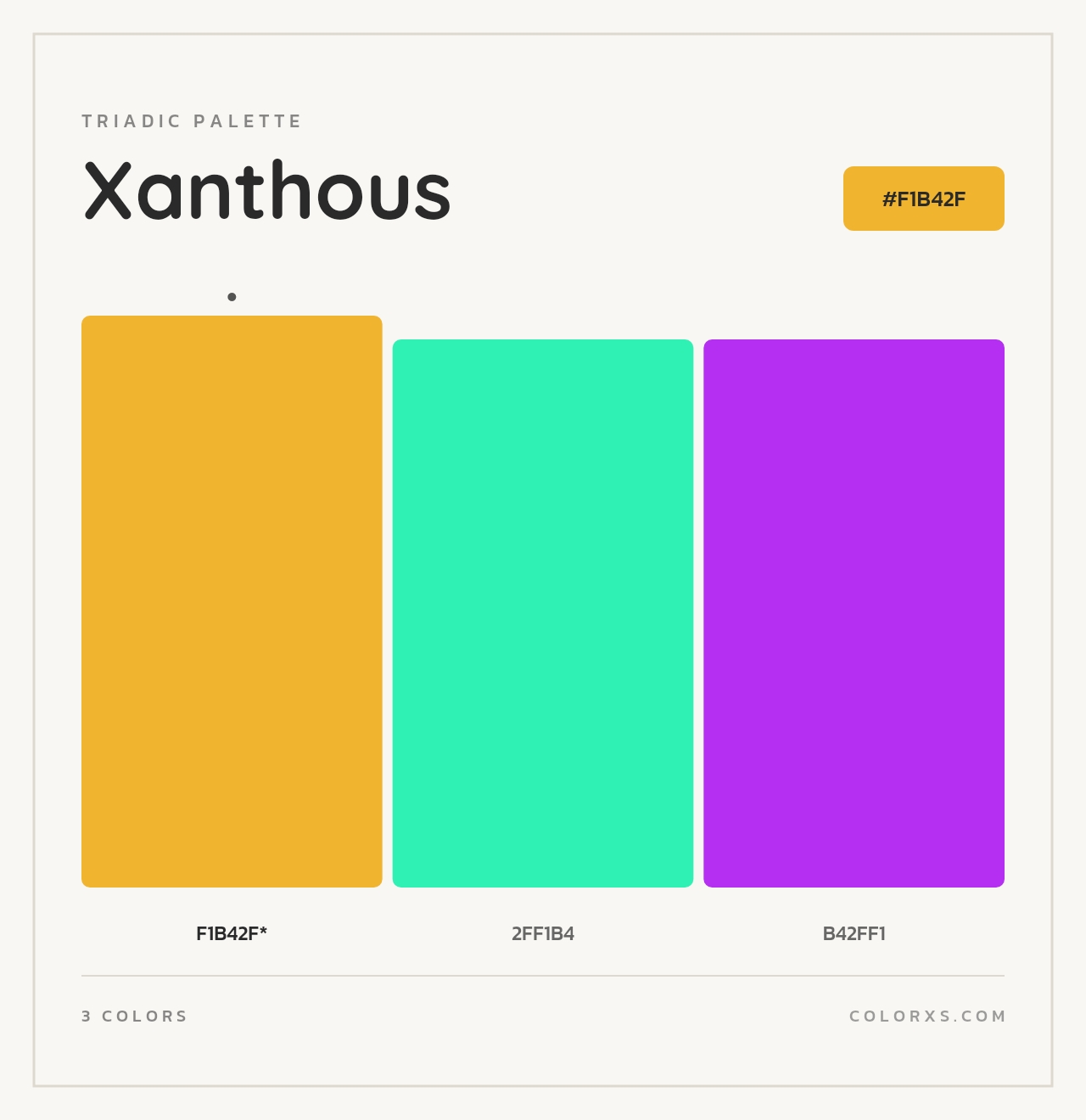 Xanthous - Triadic Color Palette