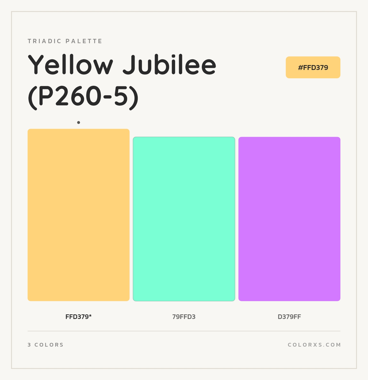 Yellow Jubilee (P260-5) - Triadic Color Palette