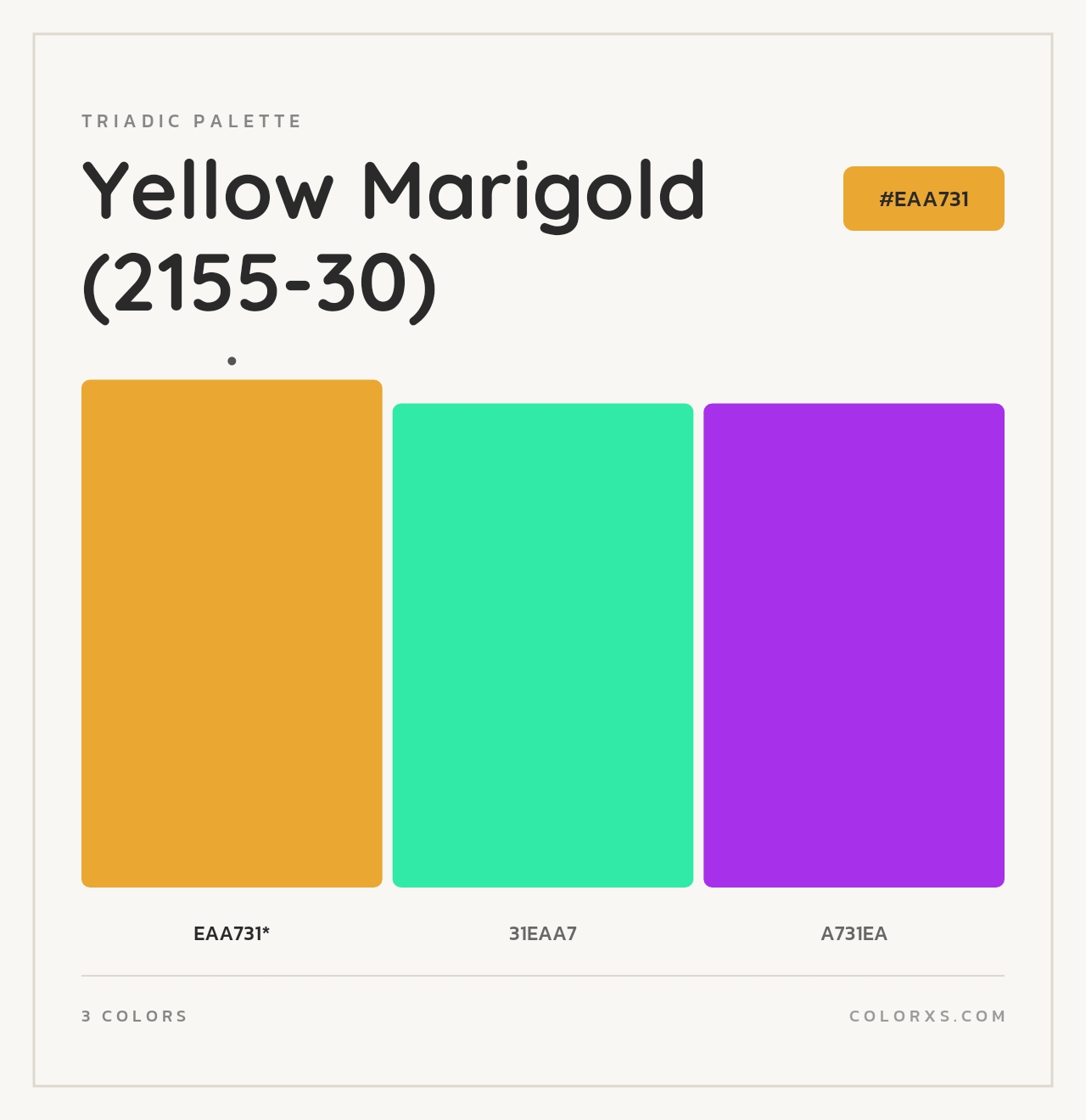Yellow Marigold (2155-30) - Triadic Color Palette
