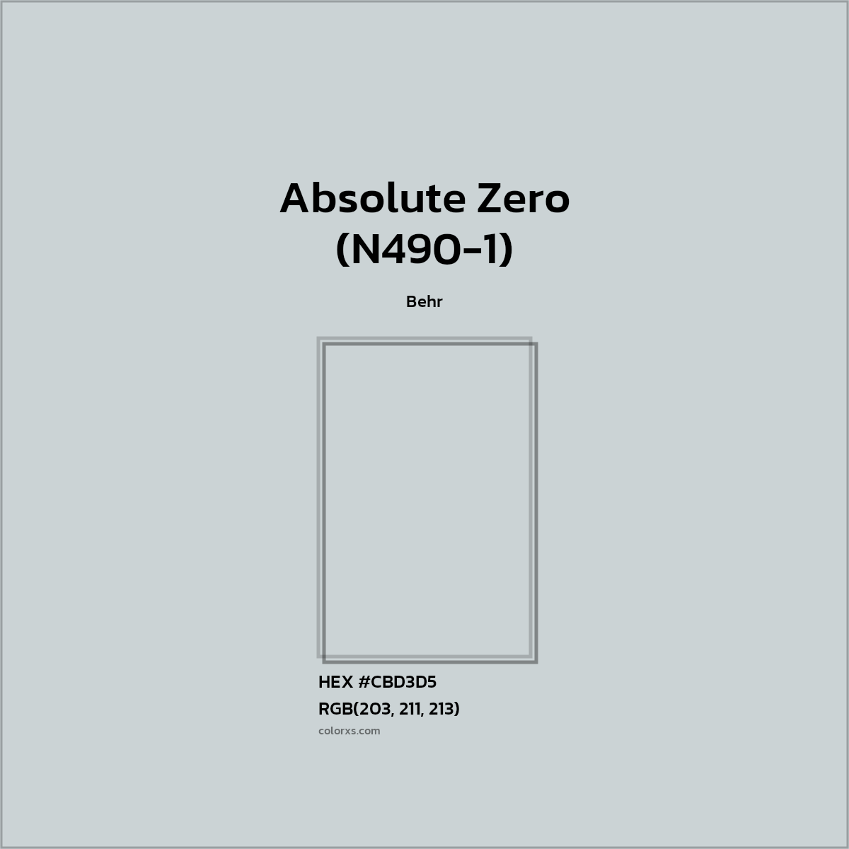 #CBD3D5 Absolute Zero (N490-1) Paint Behr - Color codes and meaning | Matching colors and paints