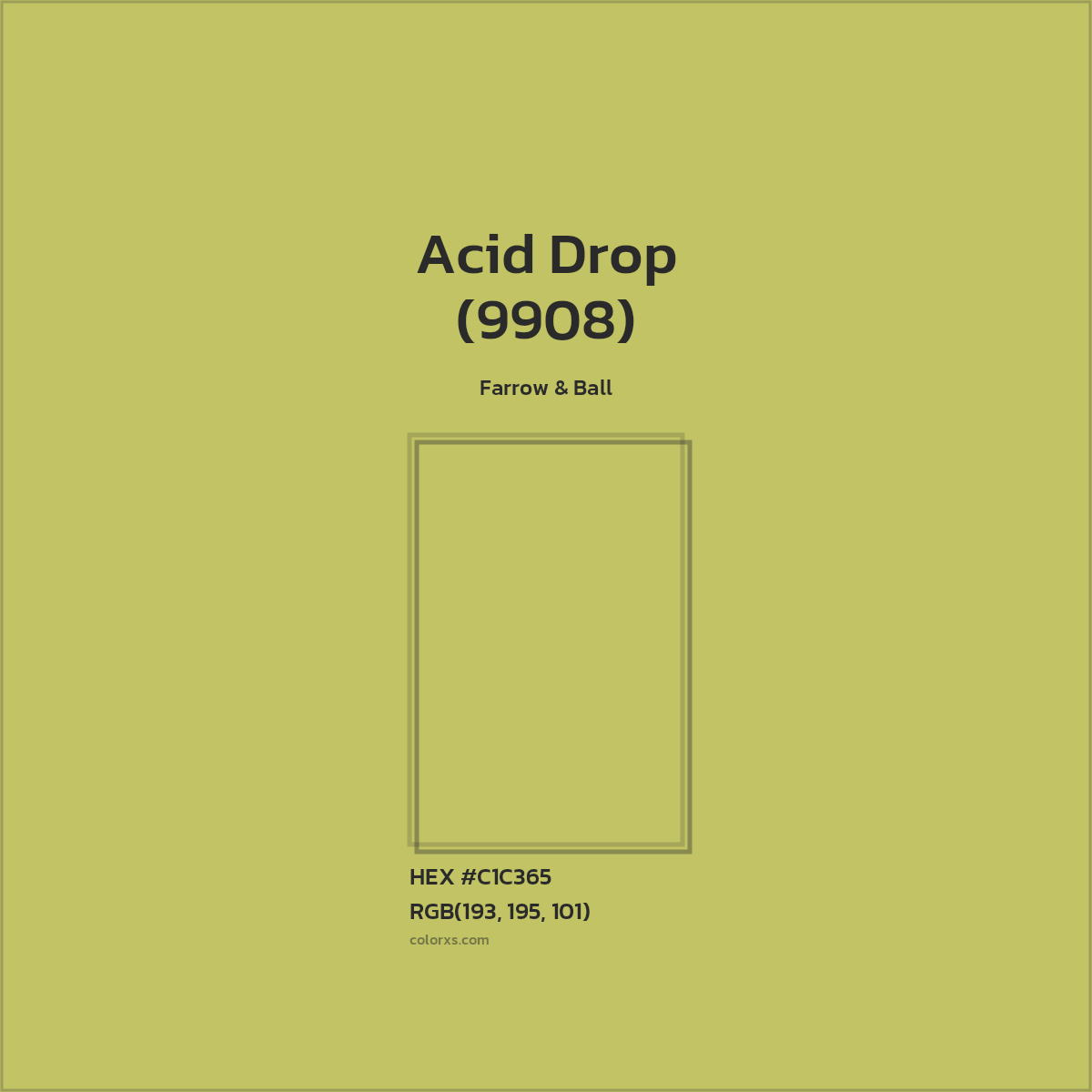#C1C365 Acid Drop (9908) Paint Farrow & Ball - Color codes and meaning | Matching colors and paints