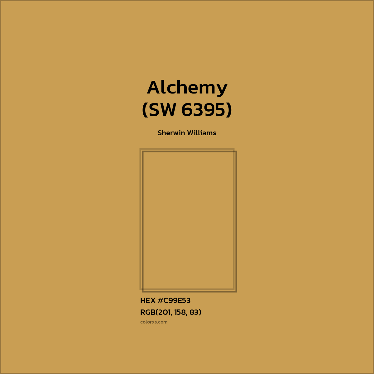 #C99E53 Alchemy (SW 6395) Paint Sherwin Williams - Color codes and meaning | Matching colors and paints