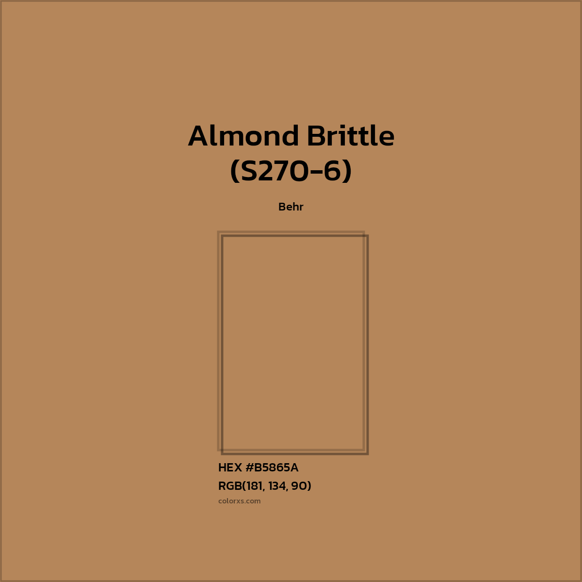 #B5865A Almond Brittle (S270-6) Paint Behr - Color codes and meaning | Matching colors and paints