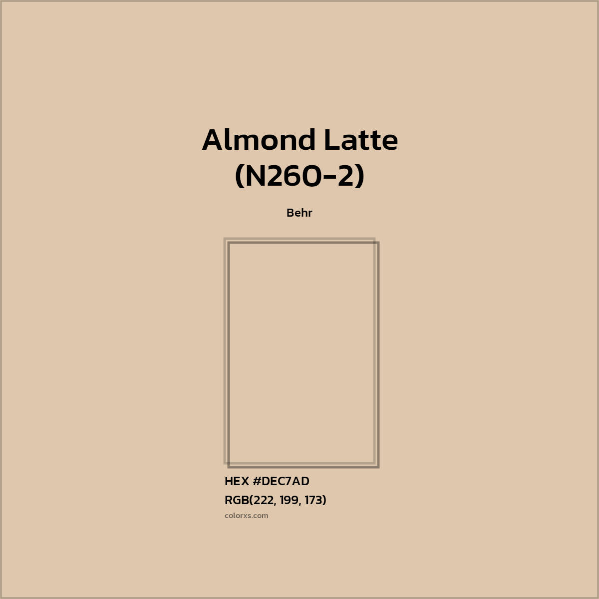 #DEC7AD Almond Latte (N260-2) Paint Behr - Color codes and meaning | Matching colors and paints