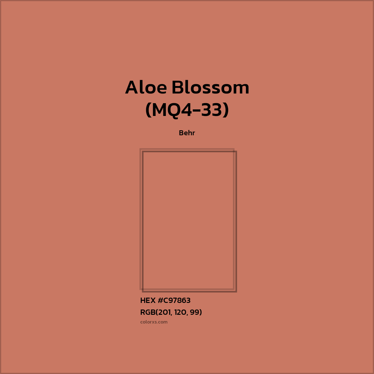 #C97863 Aloe Blossom (MQ4-33) Paint Behr - Color codes and meaning | Matching colors and paints