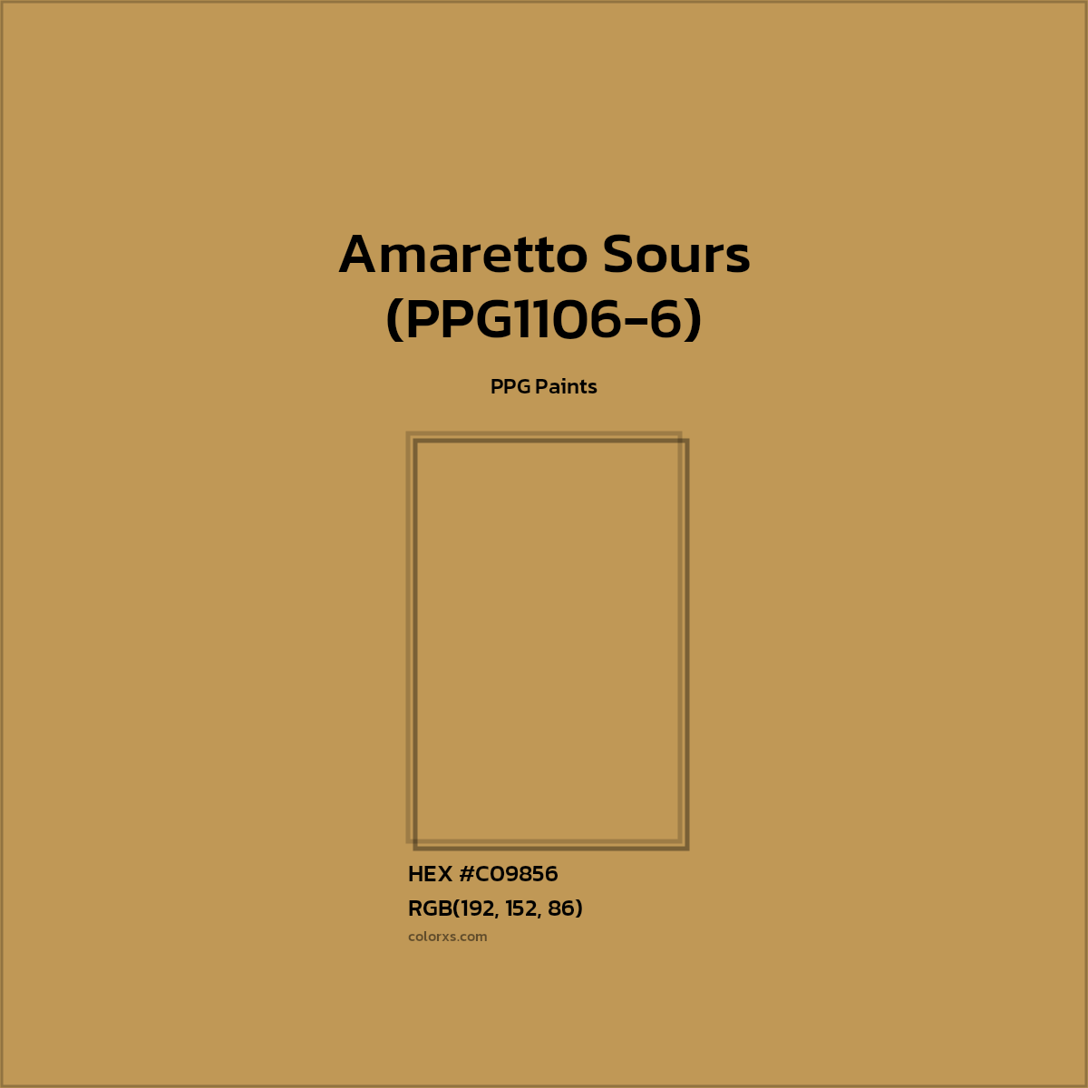 #C09856 Amaretto Sours (PPG1106-6) Paint PPG Paints - Color codes and meaning | Matching colors and paints