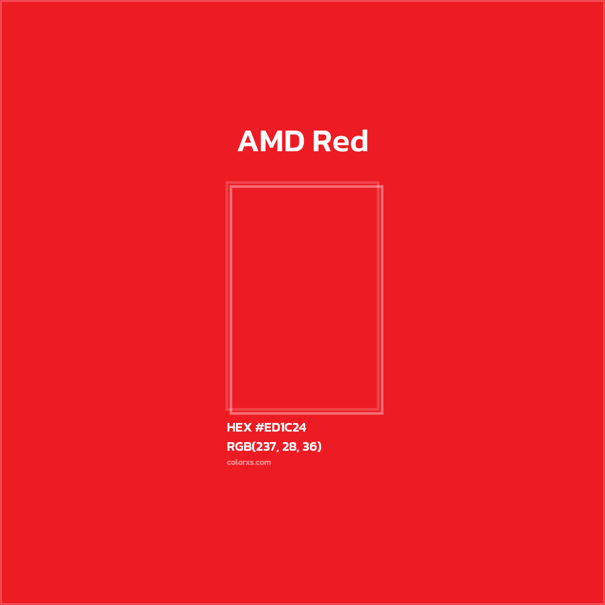 #ED1C24 AMD Red Other Brand - Color codes and meaning | Matching colors and paints