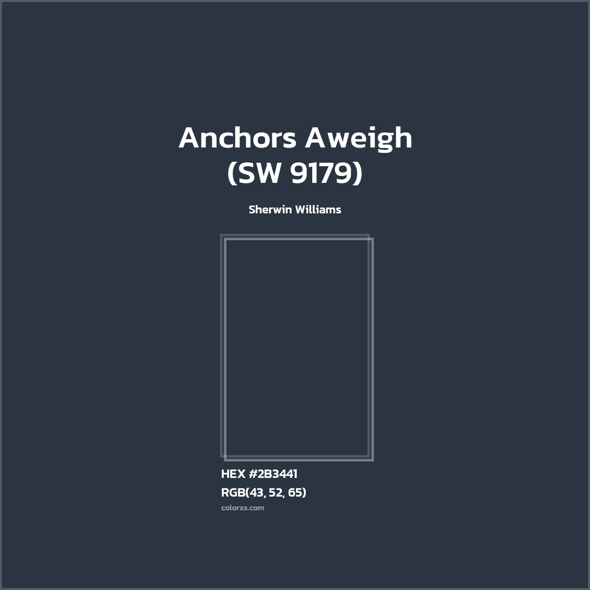#2B3441 Anchors Aweigh (SW 9179) Paint Sherwin Williams - Color codes and meaning | Matching colors and paints
