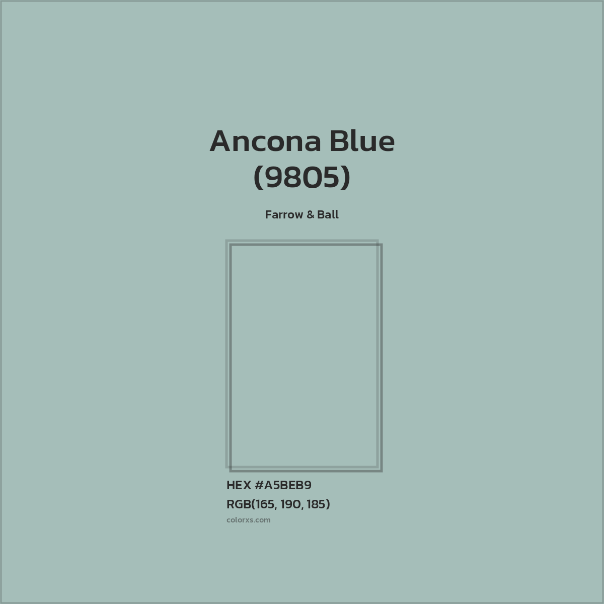 #A5BEB9 Ancona Blue (9805) Paint Farrow & Ball - Color codes and meaning | Matching colors and paints