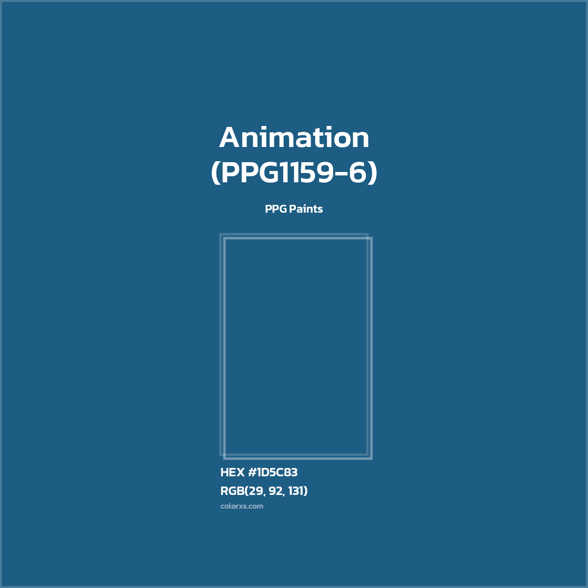 #1D5C83 Animation (PPG1159-6) Paint PPG Paints - Color codes and meaning | Matching colors and paints