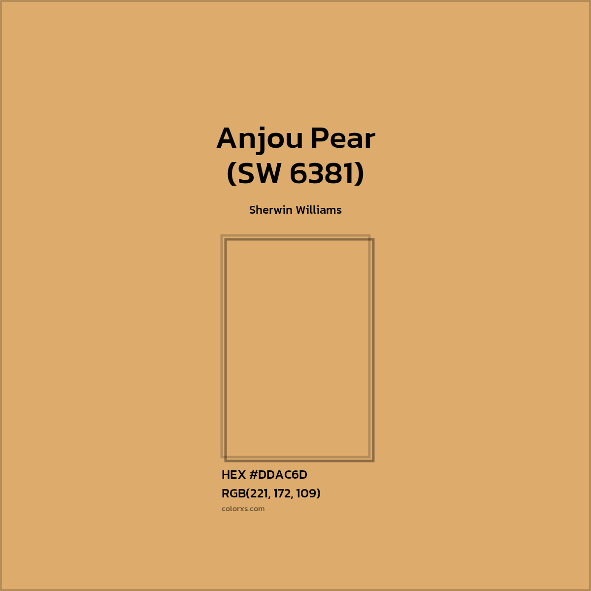 #DDAC6D Anjou Pear (SW 6381) Paint Sherwin Williams - Color codes and meaning | Matching colors and paints