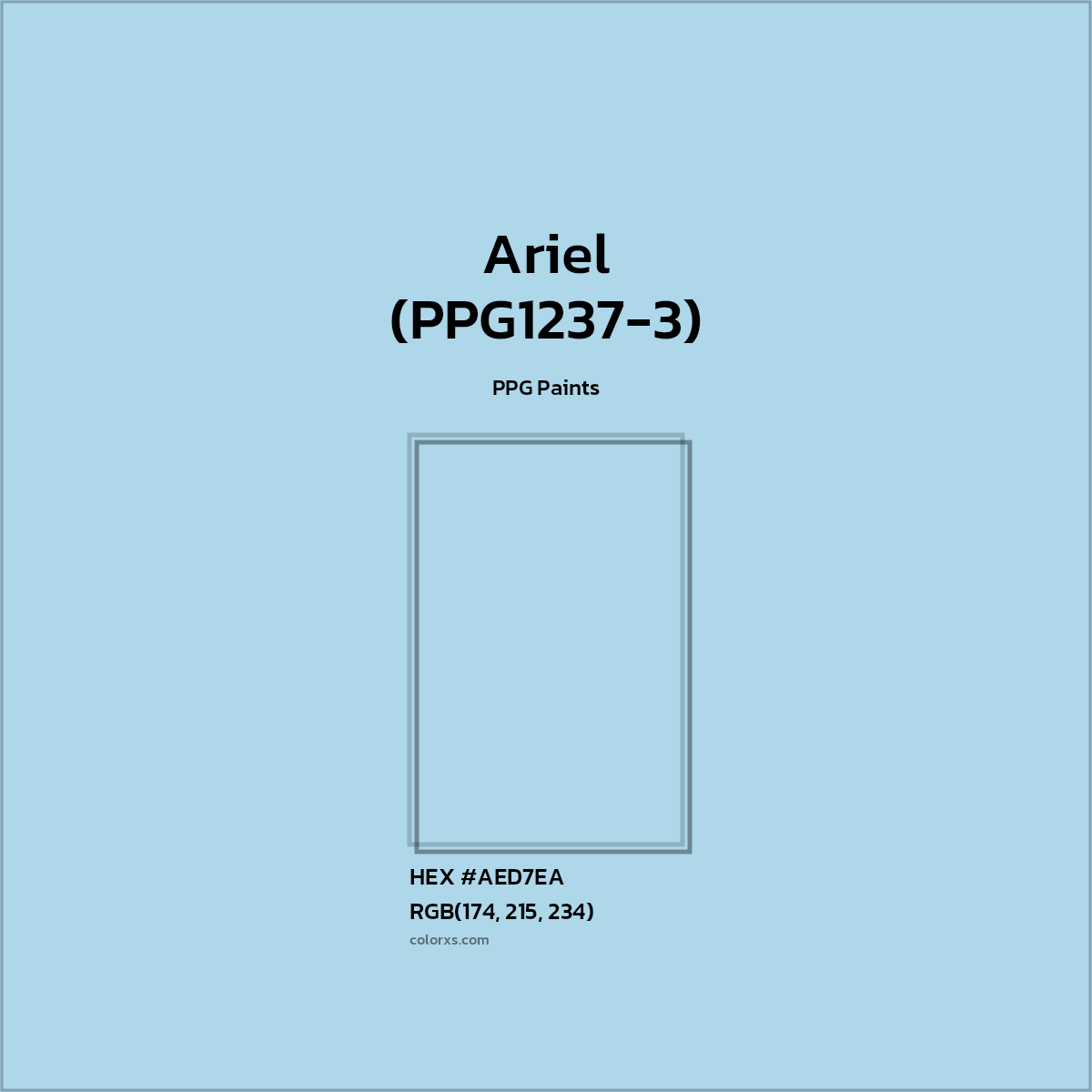 #AED7EA Ariel (PPG1237-3) Paint PPG Paints - Color codes and meaning | Matching colors and paints