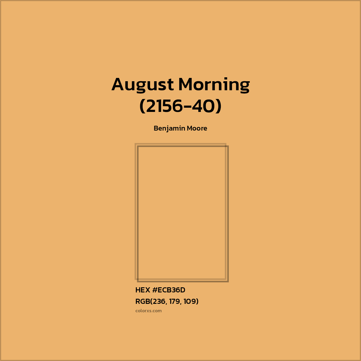 #ECB36D August Morning (2156-40) Paint Benjamin Moore - Color codes and meaning | Matching colors and paints