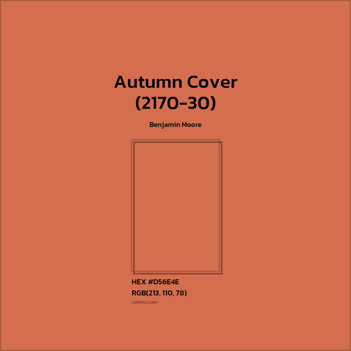 #D56E4E Autumn Cover (2170-30) Paint Benjamin Moore - Color codes and meaning | Matching colors and paints