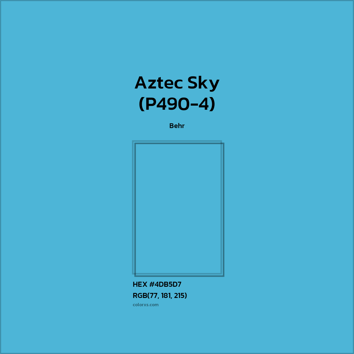 #4DB5D7 Aztec Sky (P490-4) Paint Behr - Color codes and meaning | Matching colors and paints