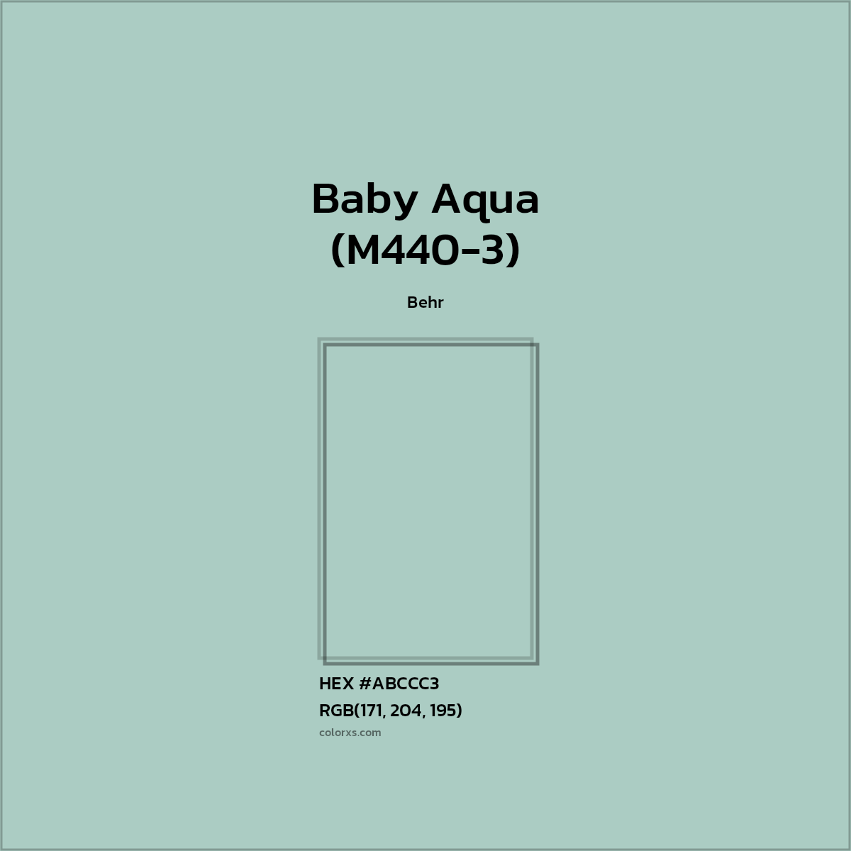 #ABCCC3 Baby Aqua (M440-3) Paint Behr - Color codes and meaning | Matching colors and paints