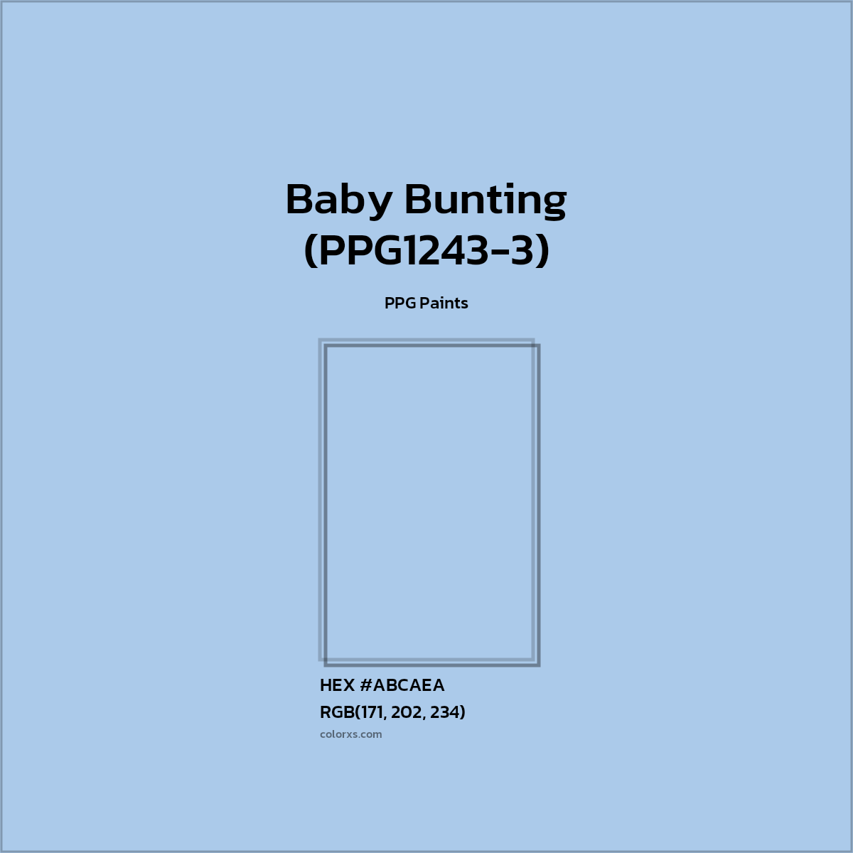 #ABCAEA Baby Bunting (PPG1243-3) Paint PPG Paints - Color codes and meaning | Matching colors and paints