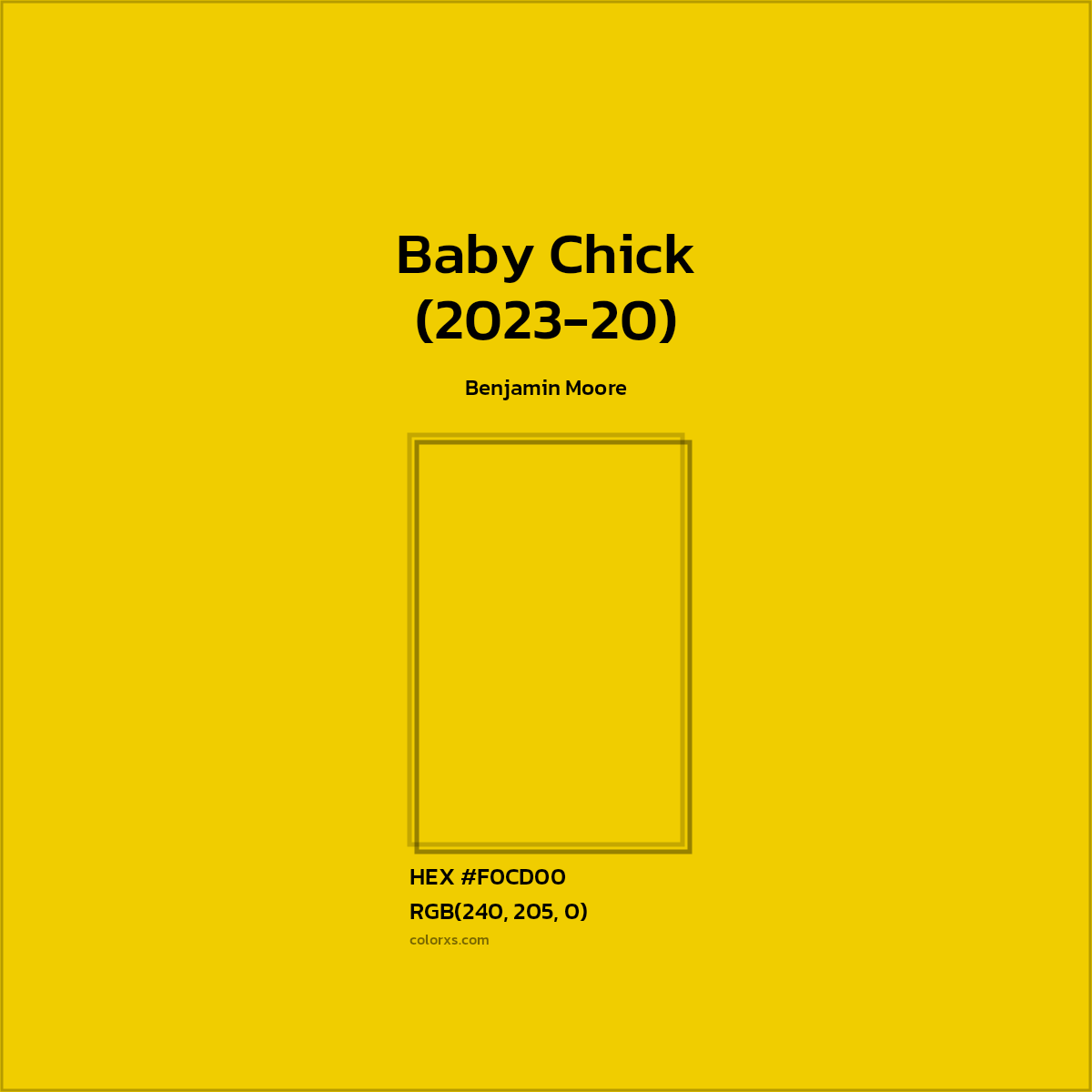 #F0CD00 Baby Chick (2023-20) Paint Benjamin Moore - Color codes and meaning | Matching colors and paints
