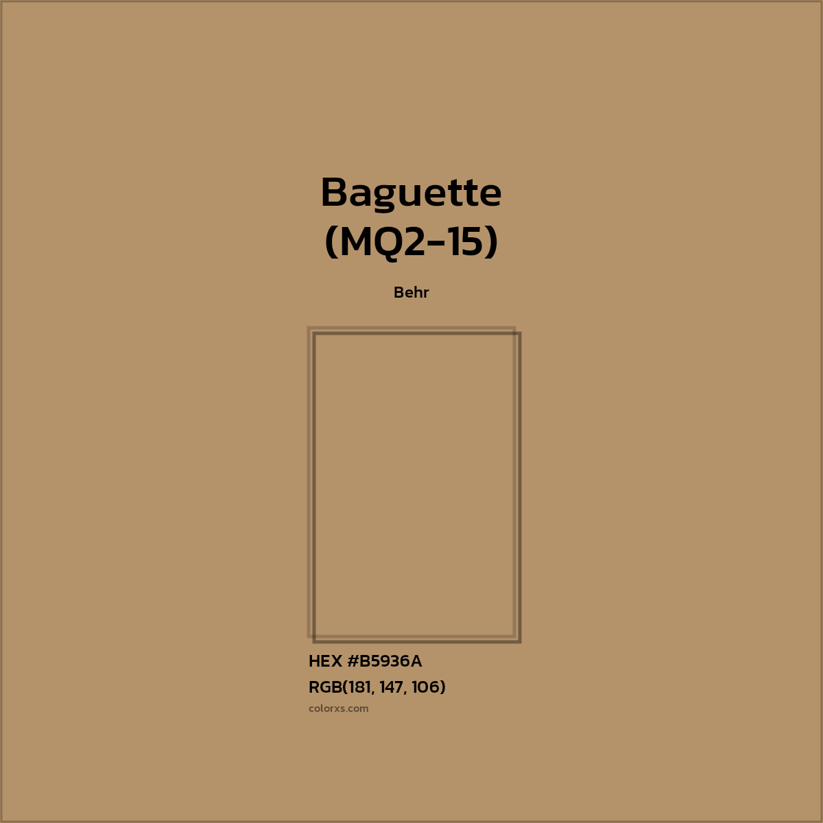 #B5936A Baguette (MQ2-15) Paint Behr - Color codes and meaning | Matching colors and paints
