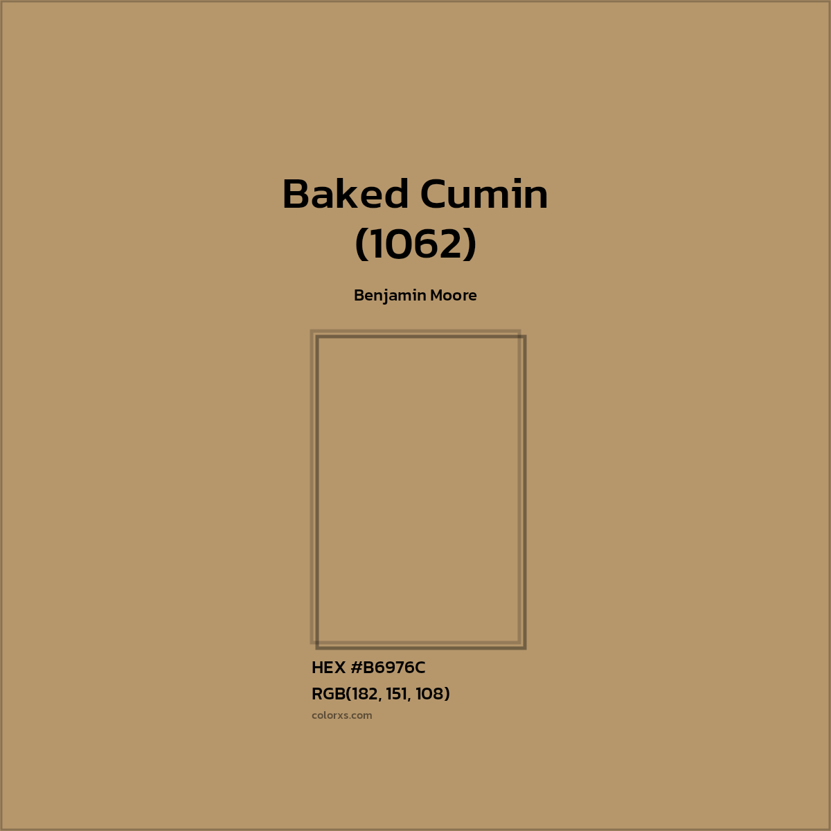 #B6976C Baked Cumin (1062) Paint Benjamin Moore - Color codes and meaning | Matching colors and paints