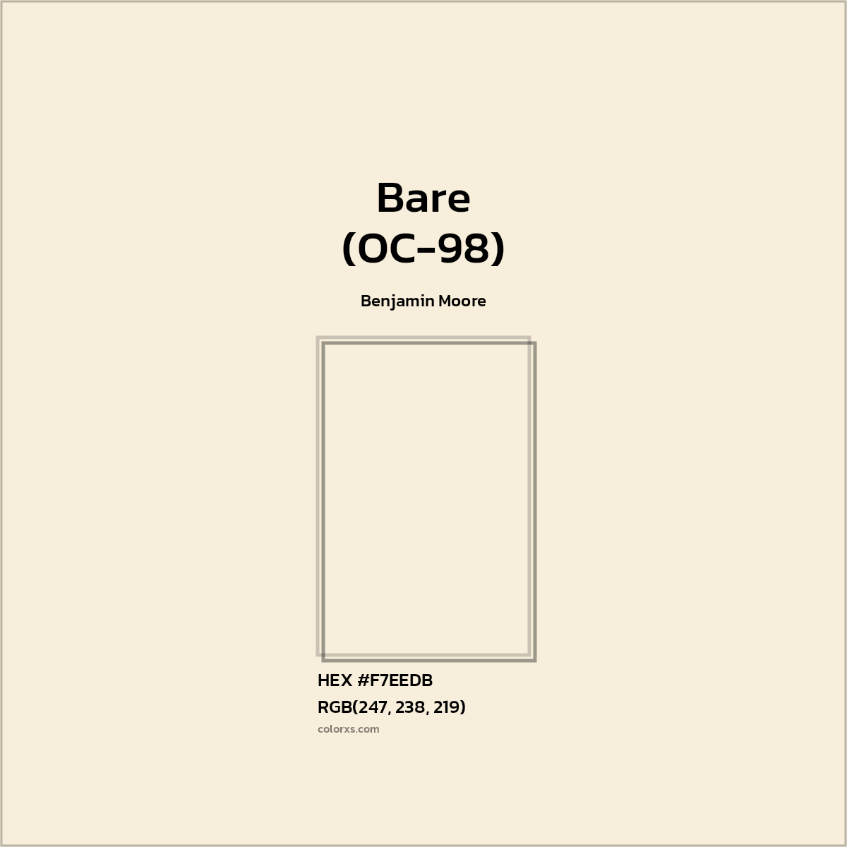#F7EEDB Bare (OC-98) Paint Benjamin Moore - Color codes and meaning | Matching colors and paints