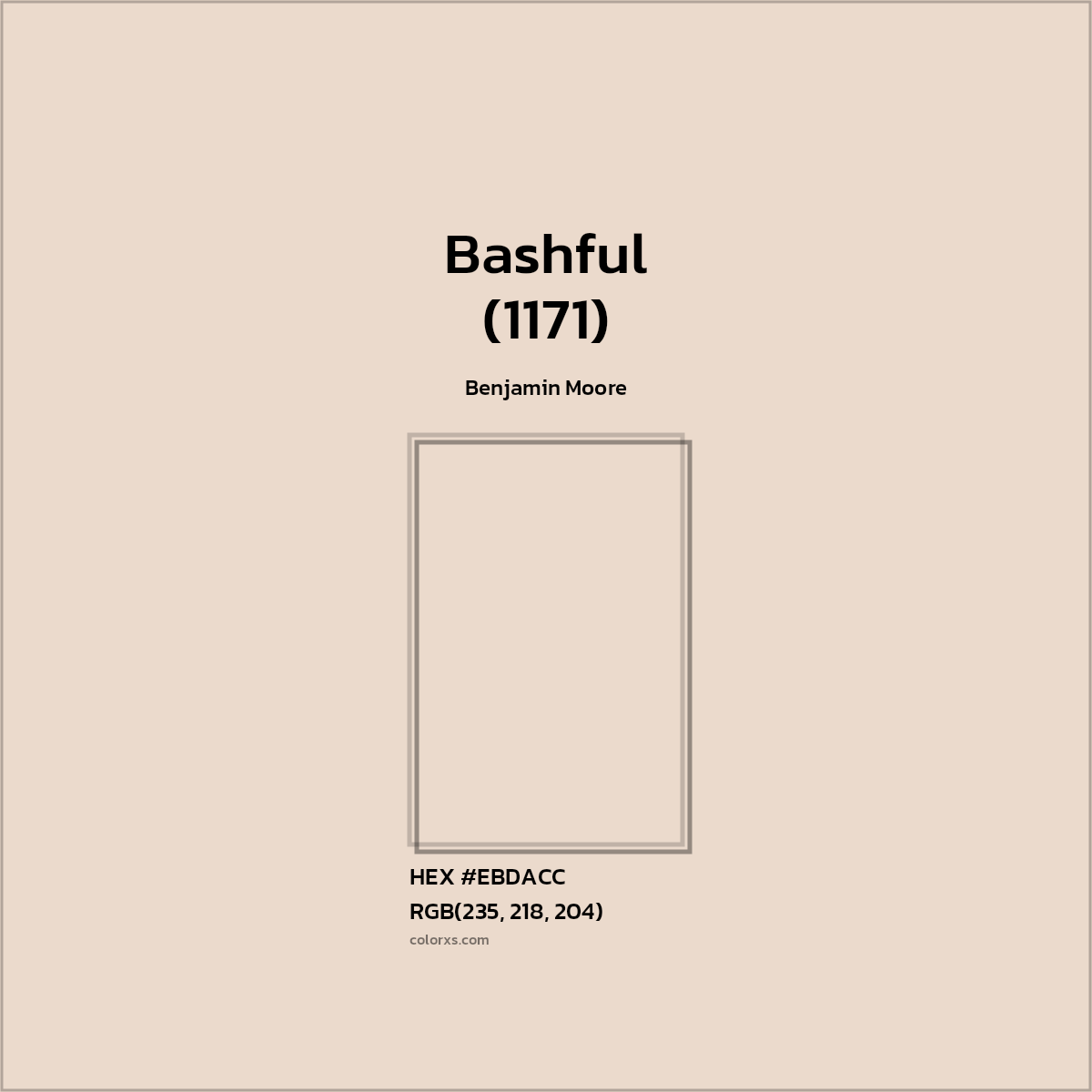 #EBDACC Bashful (1171) Paint Benjamin Moore - Color codes and meaning | Matching colors and paints