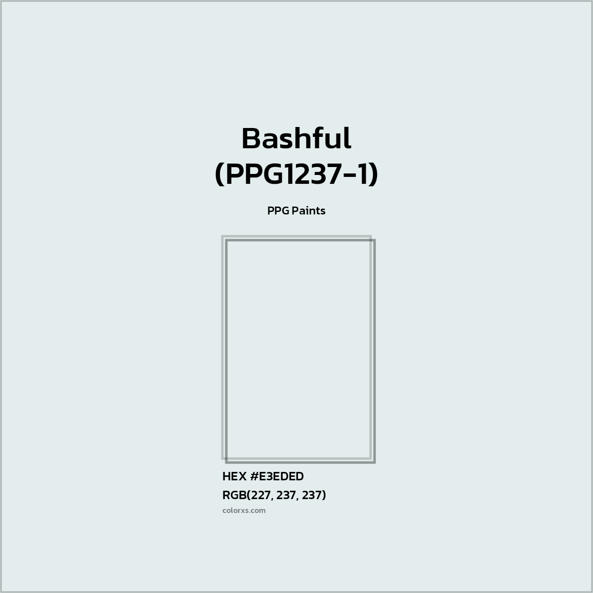 #E3EDED Bashful (PPG1237-1) Paint PPG Paints - Color codes and meaning | Matching colors and paints