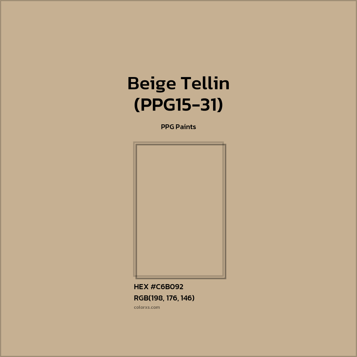 #C6B092 Beige Tellin (PPG15-31) Paint PPG Paints - Color codes and meaning | Matching colors and paints