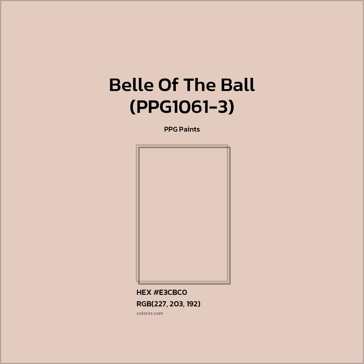 #E3CBC0 Belle Of The Ball (PPG1061-3) Paint PPG Paints - Color codes and meaning | Matching colors and paints