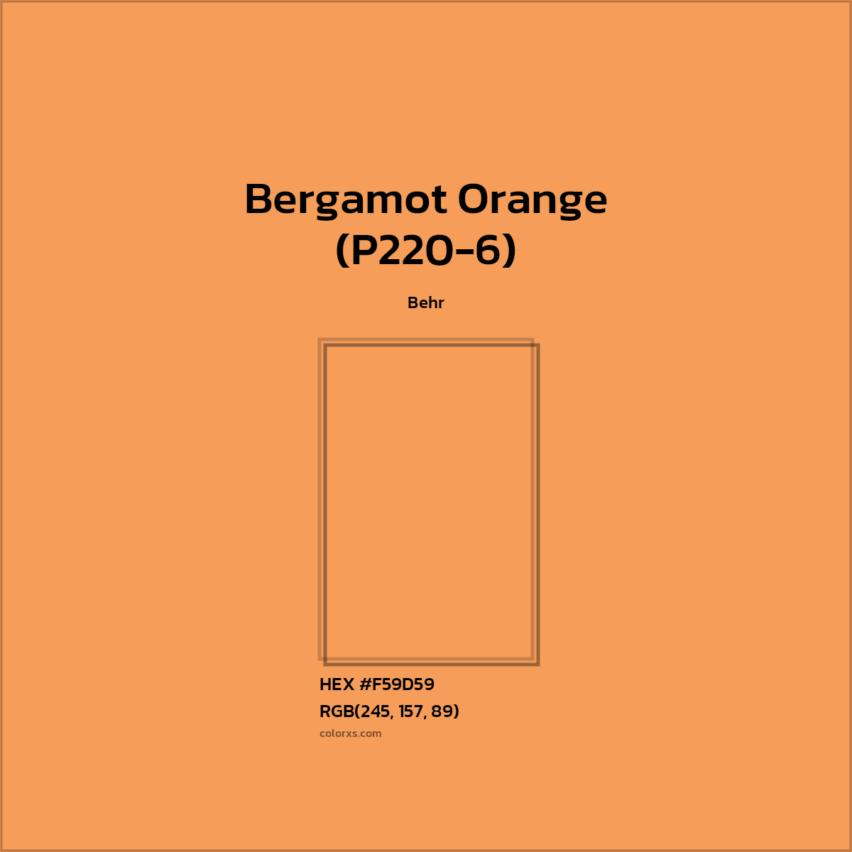 #F59D59 Bergamot Orange (P220-6) Paint Behr - Color codes and meaning | Matching colors and paints