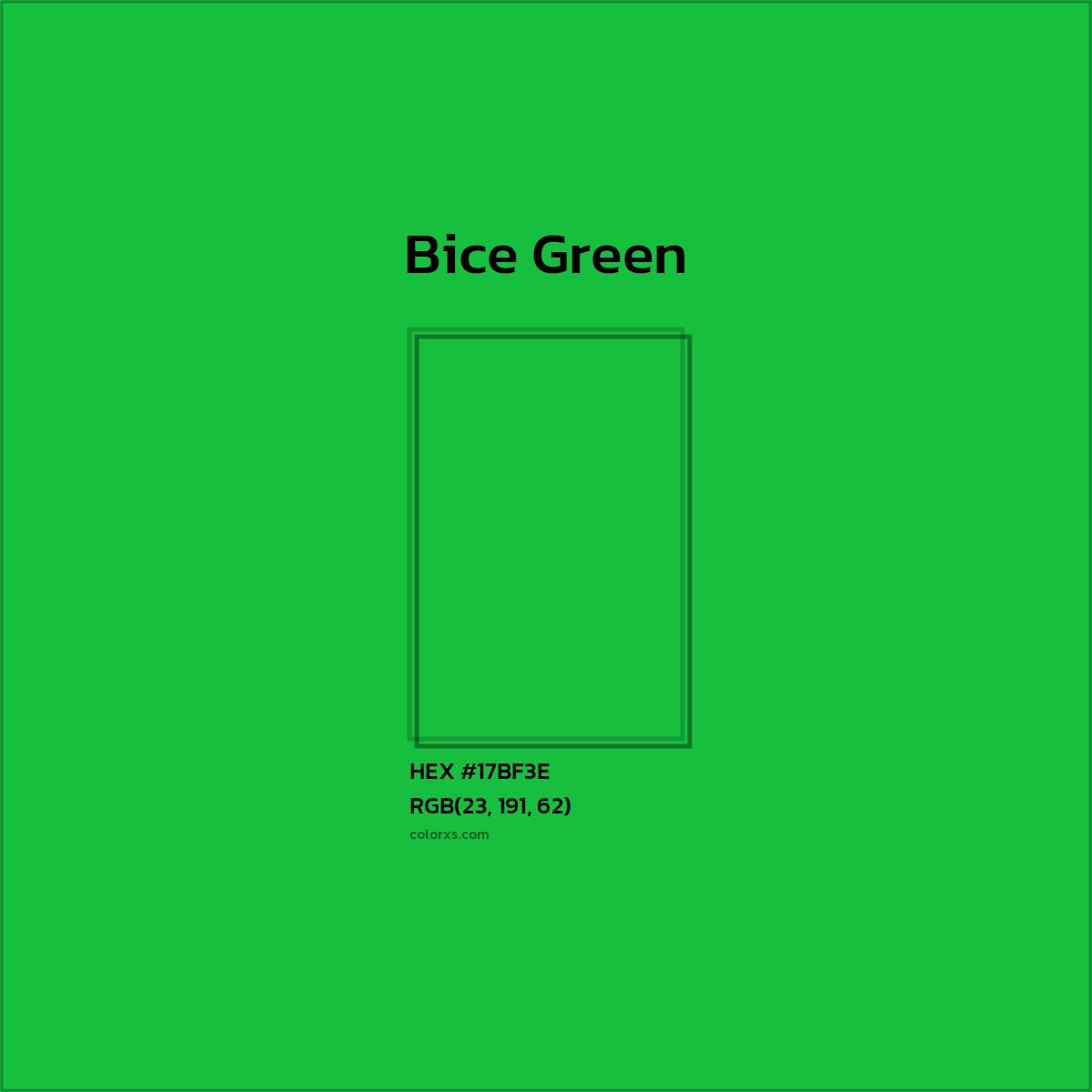 #17BF3E Bice Green Color  - Color codes and meaning | Matching colors and paints