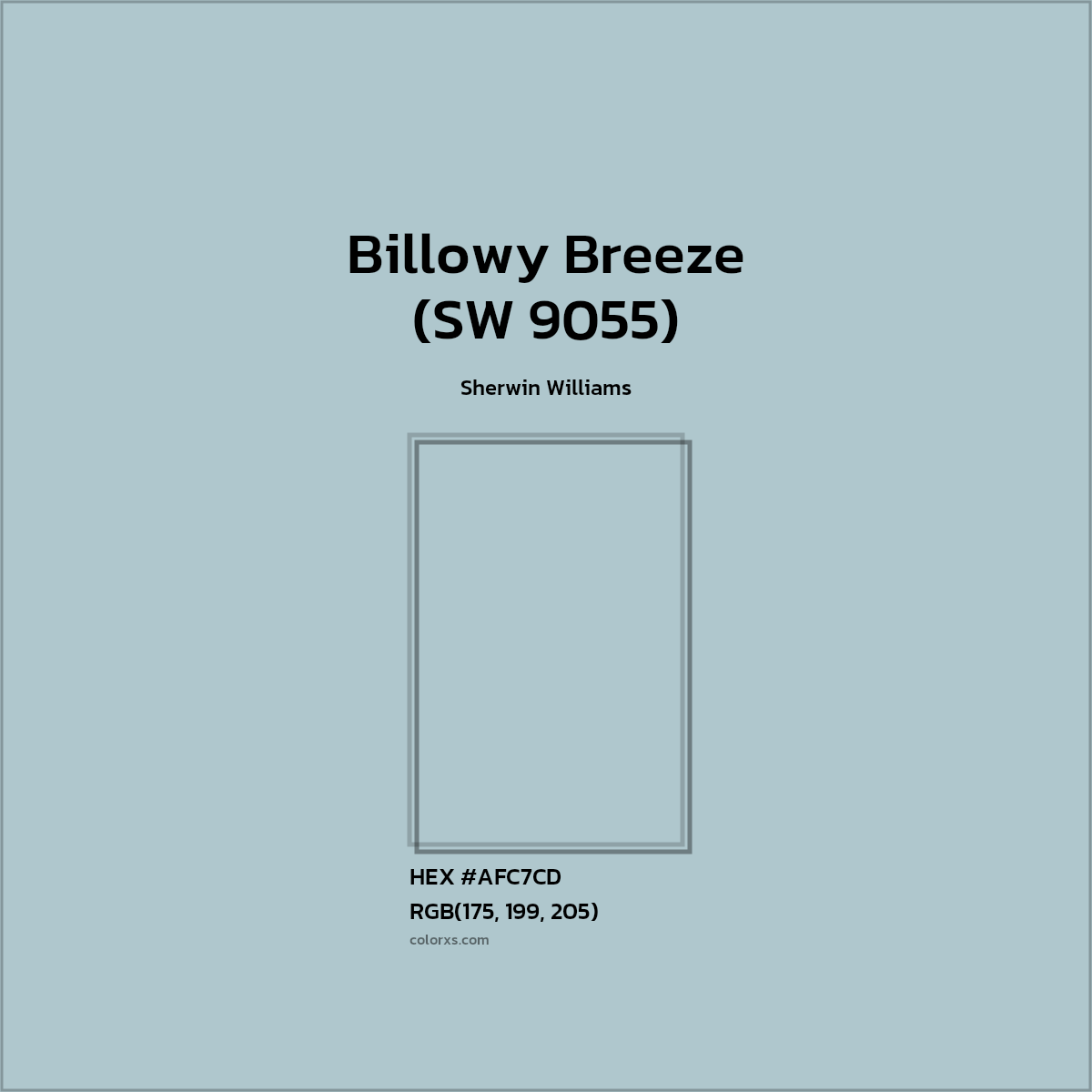 #AFC7CD Billowy Breeze (SW 9055) Paint Sherwin Williams - Color codes and meaning | Matching colors and paints