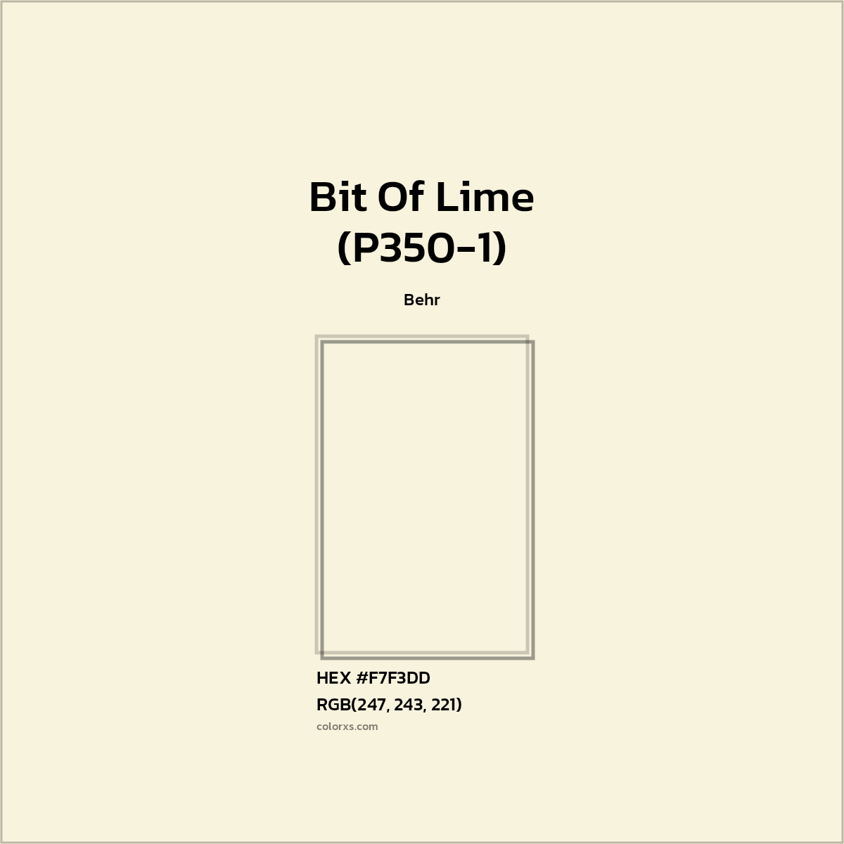 #F7F3DD Bit Of Lime (P350-1) Paint Behr - Color codes and meaning | Matching colors and paints