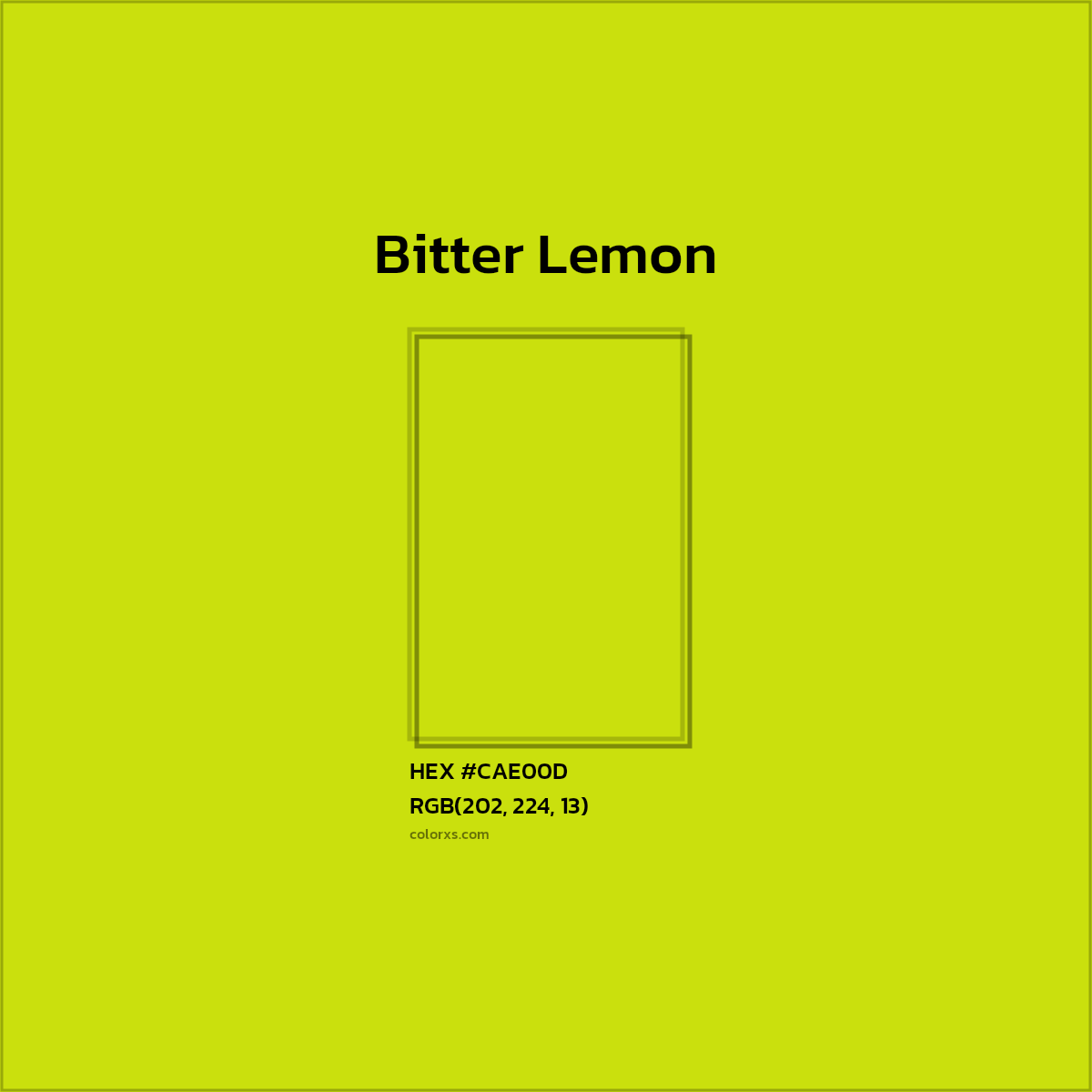 #CAE00D Bitter Lemon Color  - Color codes and meaning | Matching colors and paints