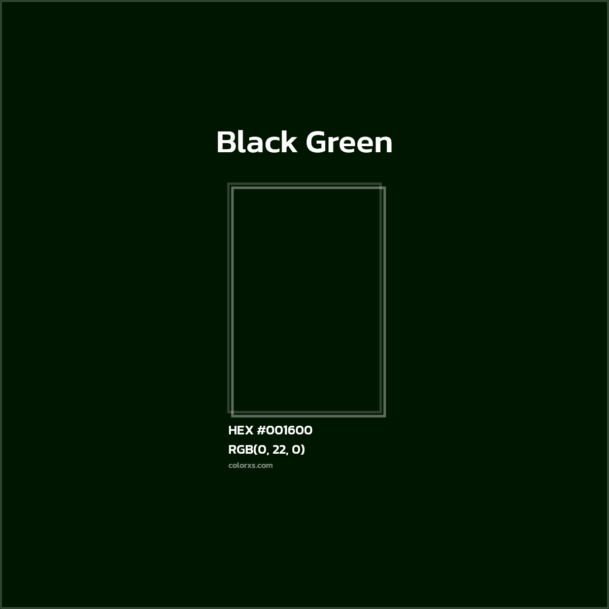 #001600 Black Green Color  - Color codes and meaning | Matching colors and paints