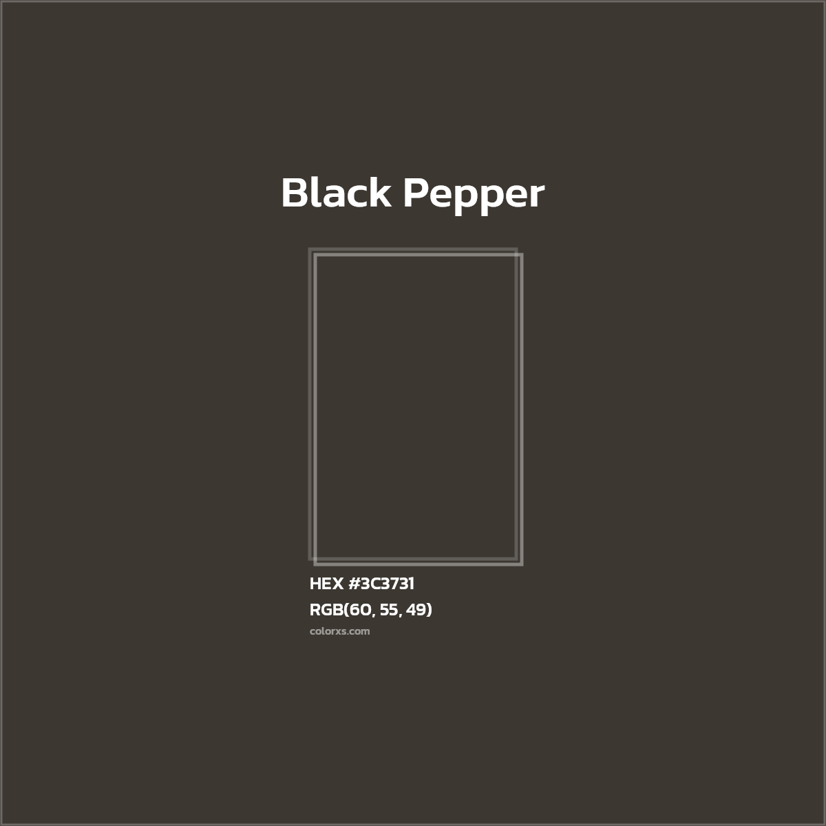 #3C3731 Black Pepper Color  - Color codes and meaning | Matching colors and paints