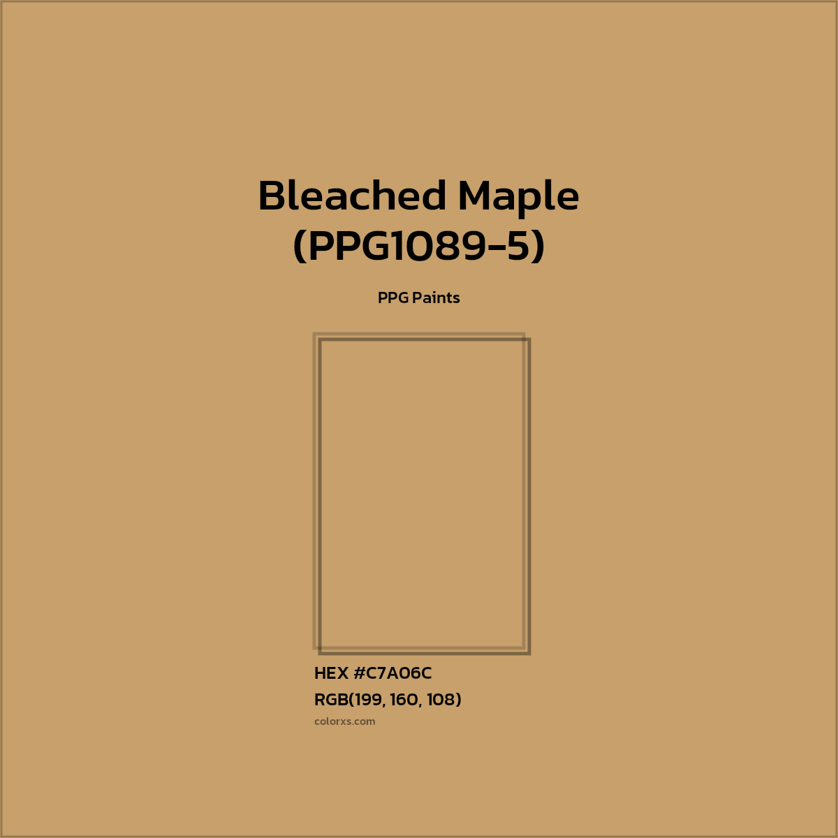 #C7A06C Bleached Maple (PPG1089-5) Paint PPG Paints - Color codes and meaning | Matching colors and paints