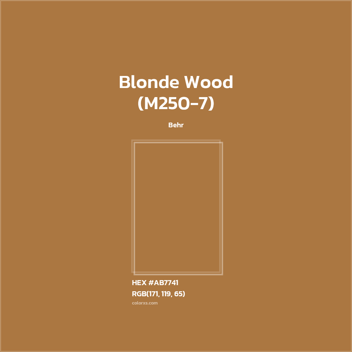 #AB7741 Blonde Wood (M250-7) Paint Behr - Color codes and meaning | Matching colors and paints
