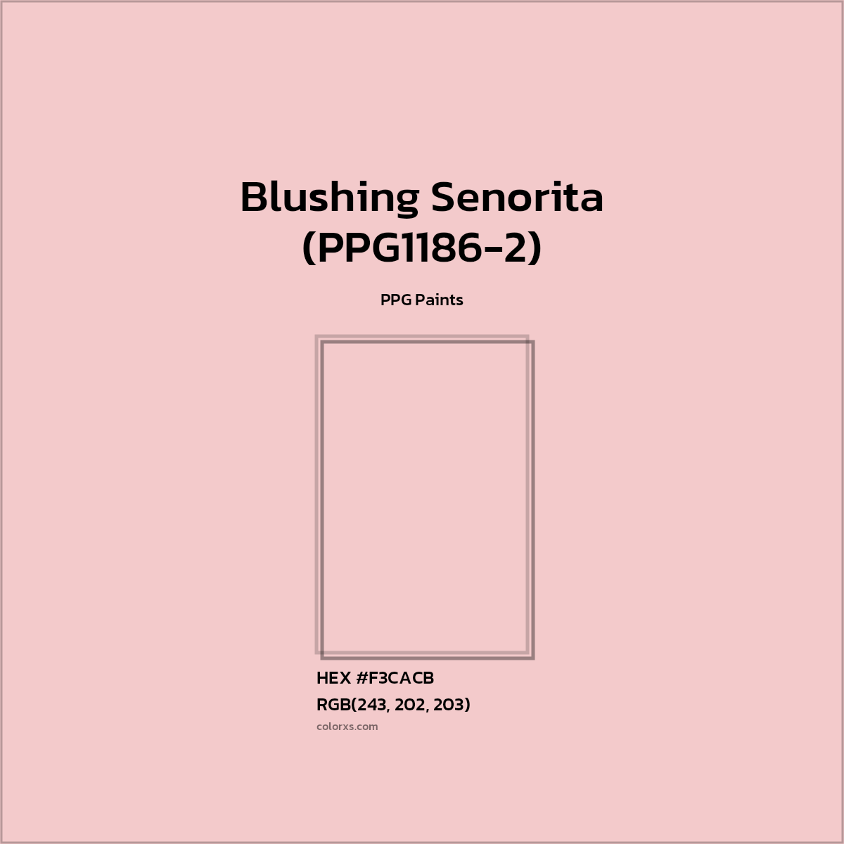 #F3CACB Blushing Senorita (PPG1186-2) Paint PPG Paints - Color codes and meaning | Matching colors and paints