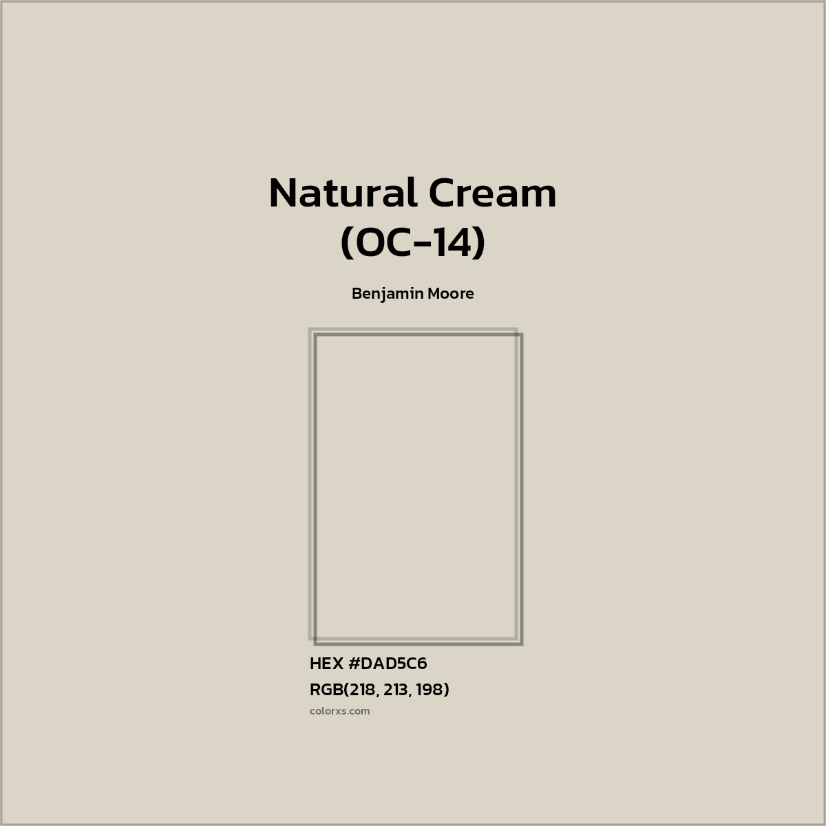 #DAD5C6 Natural Cream (OC-14) Paint Benjamin Moore - Color codes and meaning | Matching colors and paints