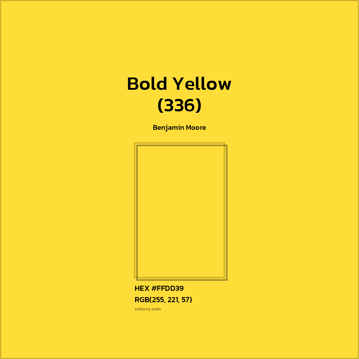 #FFDD39 Bold Yellow (336) Paint Benjamin Moore - Color codes and meaning | Matching colors and paints