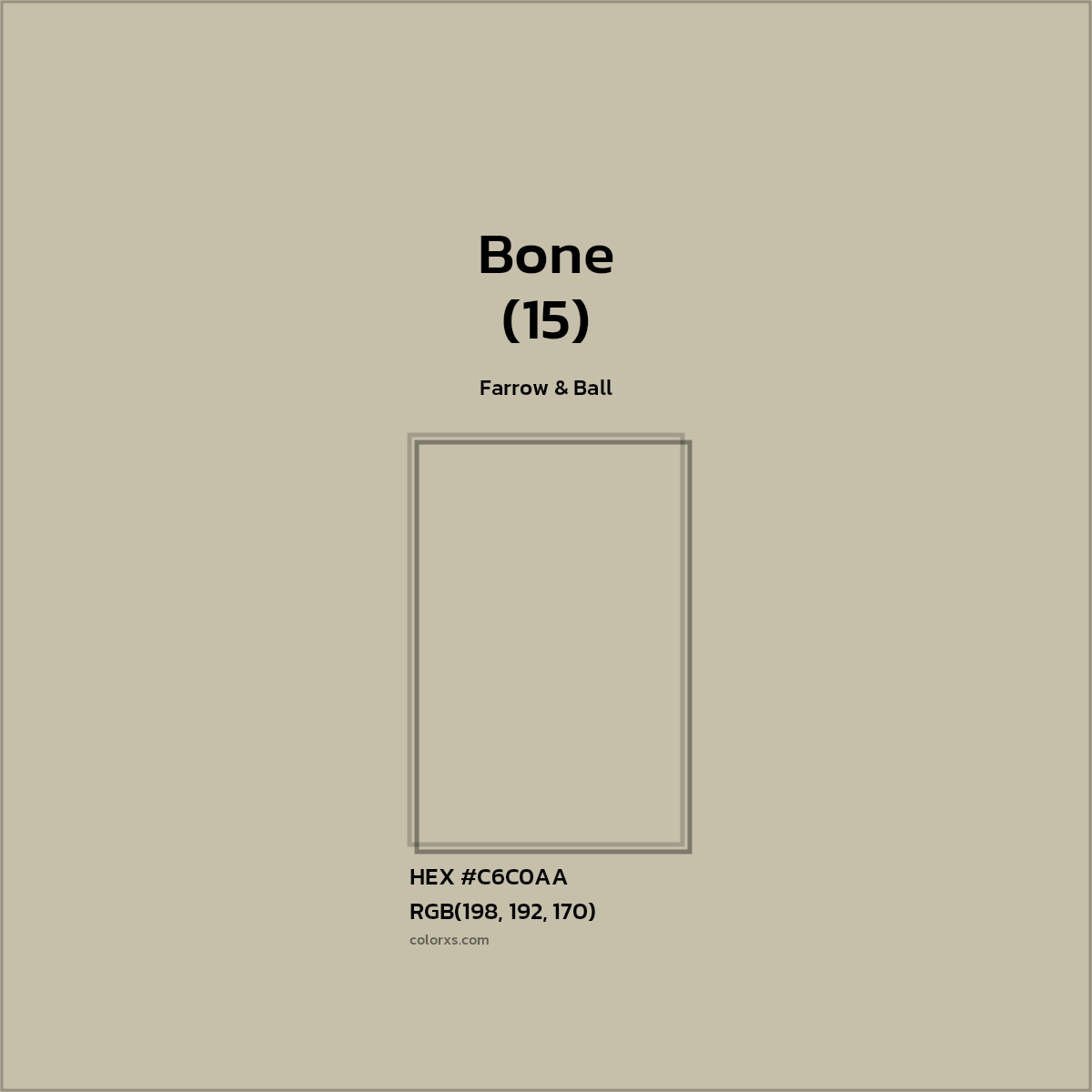 #C6C0AA Bone (15) Paint Farrow & Ball - Color codes and meaning | Matching colors and paints
