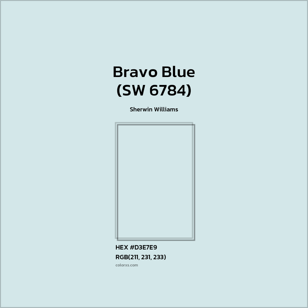 #D3E7E9 Bravo Blue (SW 6784) Paint Sherwin Williams - Color codes and meaning | Matching colors and paints