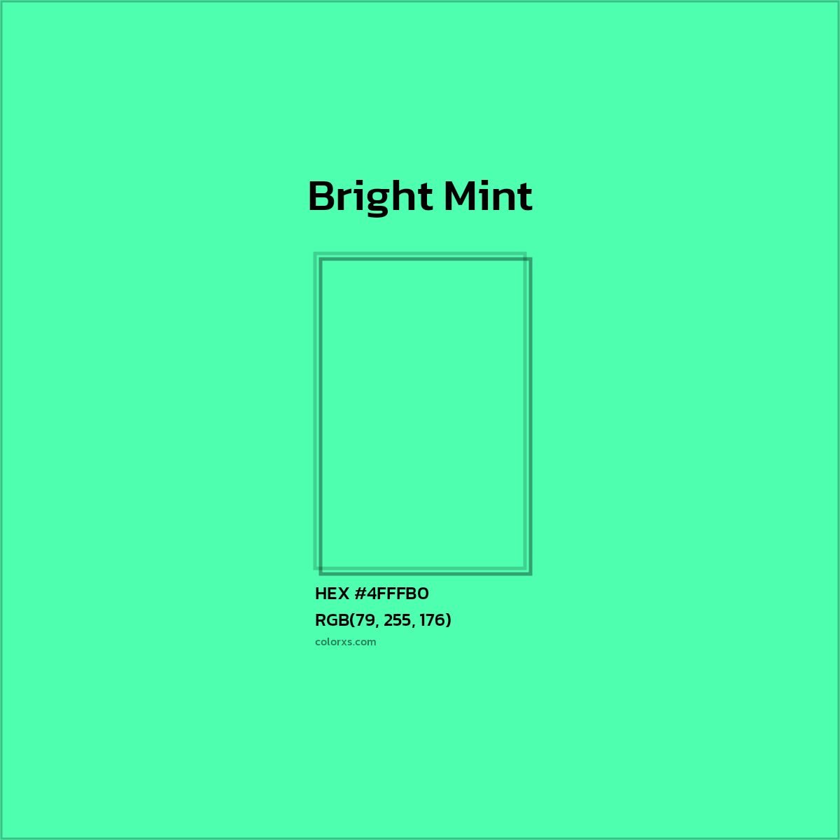 #4FFFB0 Bright Mint Color  - Color codes and meaning | Matching colors and paints