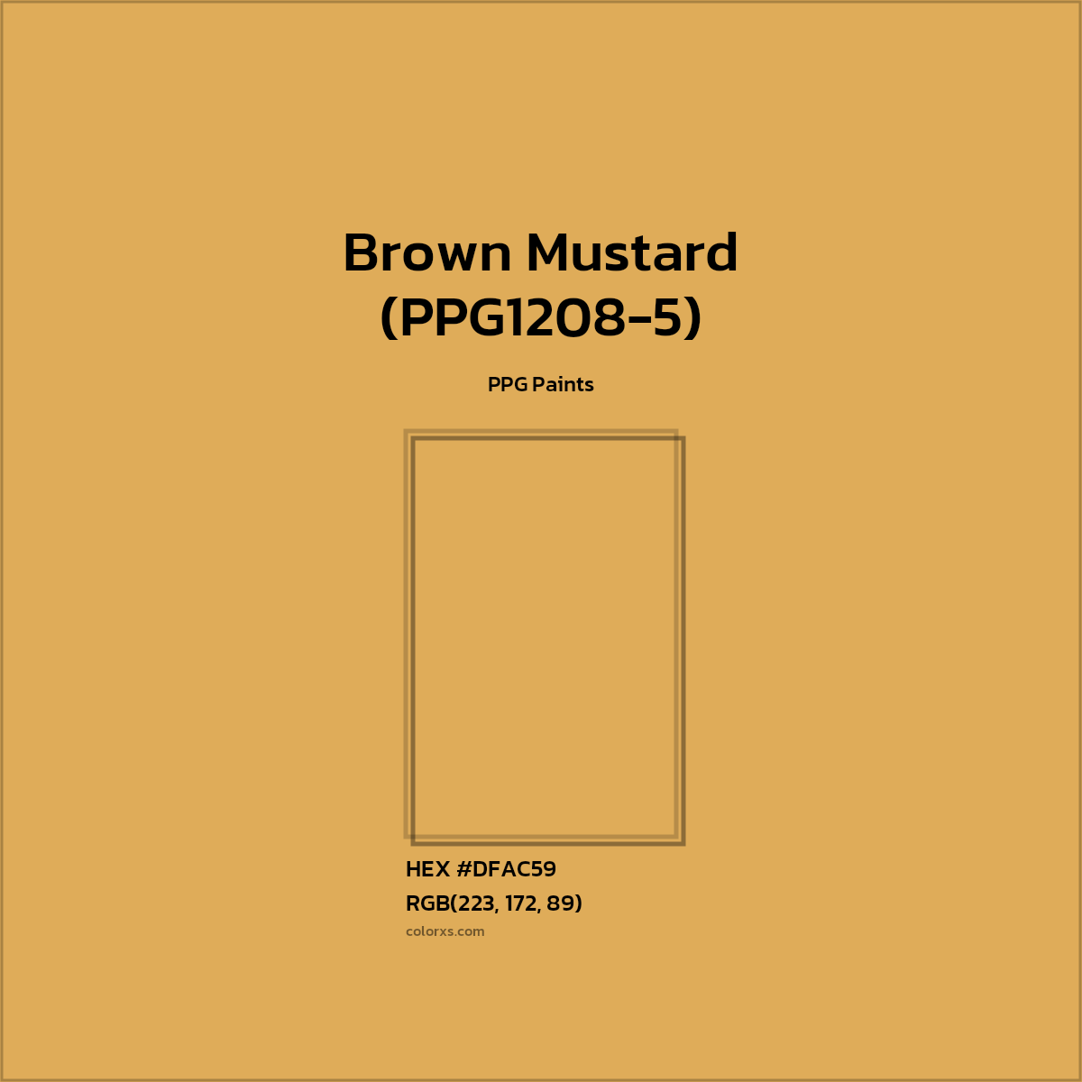 #DFAC59 Brown Mustard (PPG1208-5) Paint PPG Paints - Color codes and meaning | Matching colors and paints